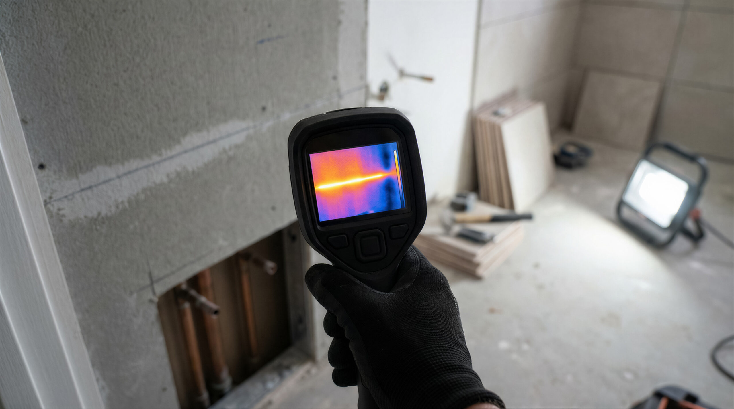 Thermal imaging camera used to find a hidden leak